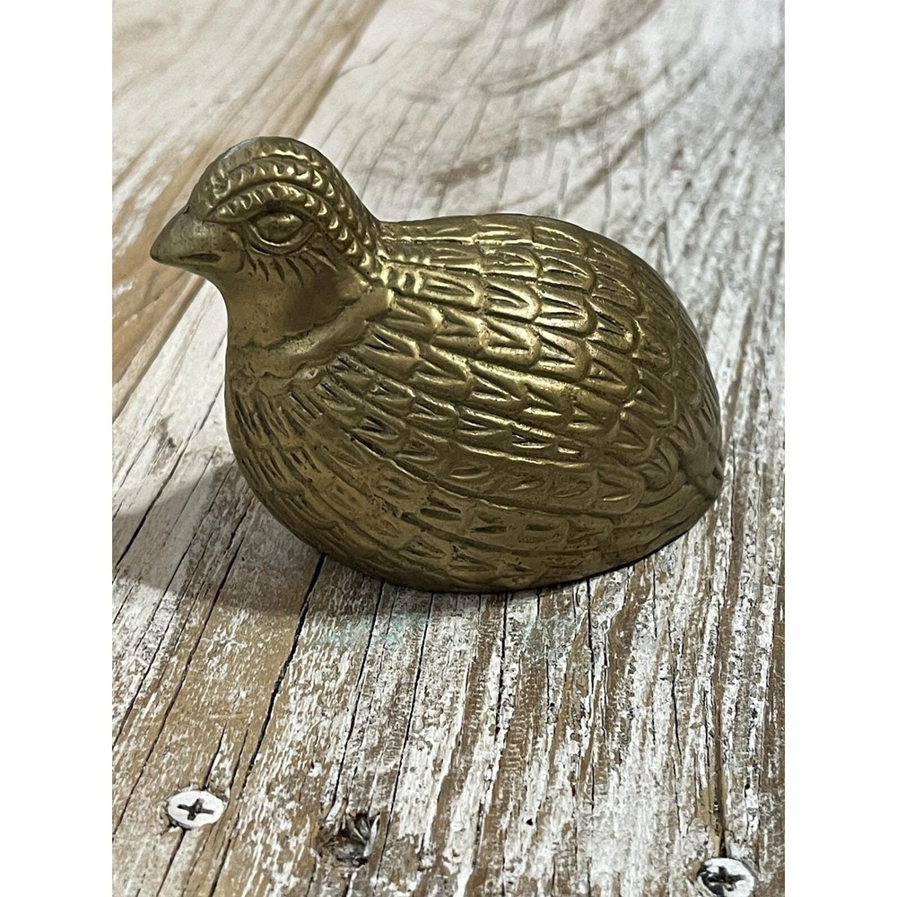 Vintage Solid Brass Quail Figurine‎ Mid Century Modern No Markings 3" Tall Heavy - Picture 3 of 8